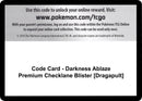 Image for Code Card - Darkness Ablaze Premium Checklane Blister [Dragapult] - Pokemon