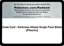 Image for Code Card - Darkness Ablaze Single Pack Blister [Pikachu] - Pokemon