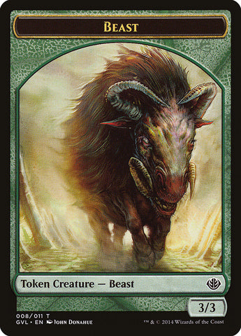 Ficha de bestia (008/011) (Garruk vs. Liliana) [Duel Decks Anthology Tokens]