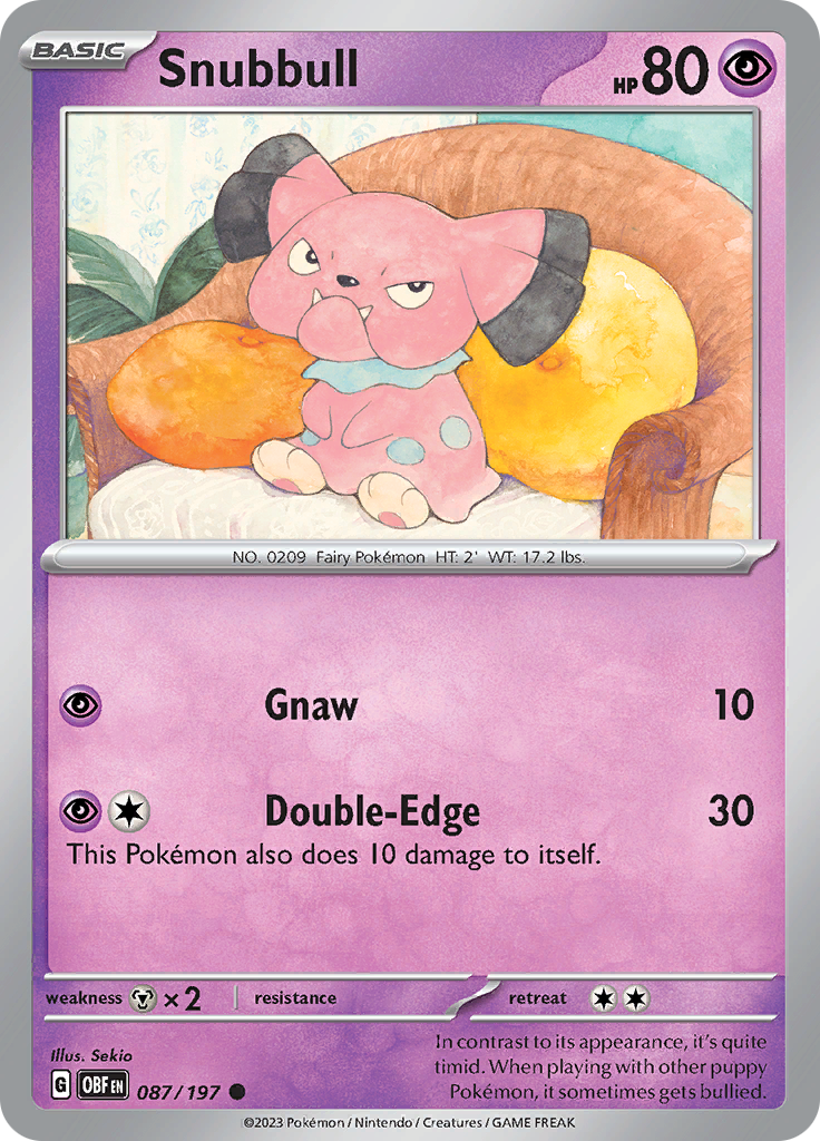 Snubbull (087/197) [Escarlata y Púrpura: Llamas Obsidianas]