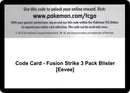 Image for Code Card - Fusion Strike 3 Pack Blister [Eevee] - Pokemon