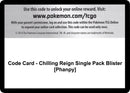 Image for Code Card - Chilling Reign Single Pack Blister [Phanpy] - Pokemon