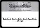 Image for Code Card - Fusion Strike Single Pack Blister [Tepig] - Pokemon