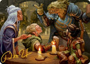 Carte illustrée Vous vous rencontrez dans une taverne (signature estampillée or) [Donjons & Dragons : Aventures dans les Royaumes Oubliés - Série d'illustrations]