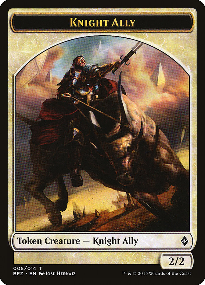 Jeton Allié Chevalier [Jetons Bataille de Zendikar]