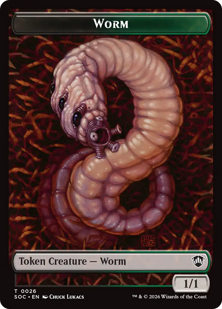 Jeton double face Engendrement eldrazi // Ver [Jetons Commander Les secrets de Strixhaven]