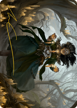 Carta de Arte de la Bruja de Bosquecandela 1 (Firma Estampada en Oro) [Innistrad: Cacería de Medianoche Art Series]