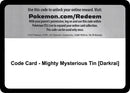 Image for Code Card - Mighty Mysterious Tin [Darkrai] (MCAP) - Pokemon