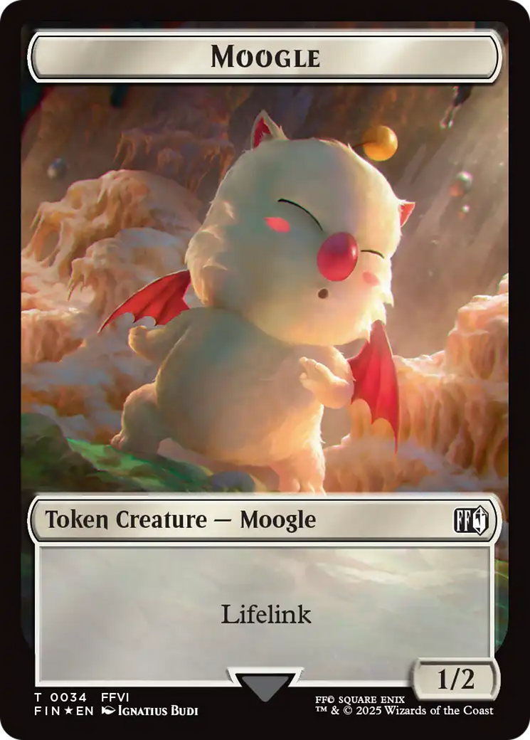 Moogle (0034) // Trésor (0036) Jeton Double Face (Surge Foil) [Jetons FINAL FANTASY]