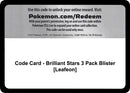 Image for Code Card - Brilliant Stars 3 Pack Blister [Leafeon] - Pokemon