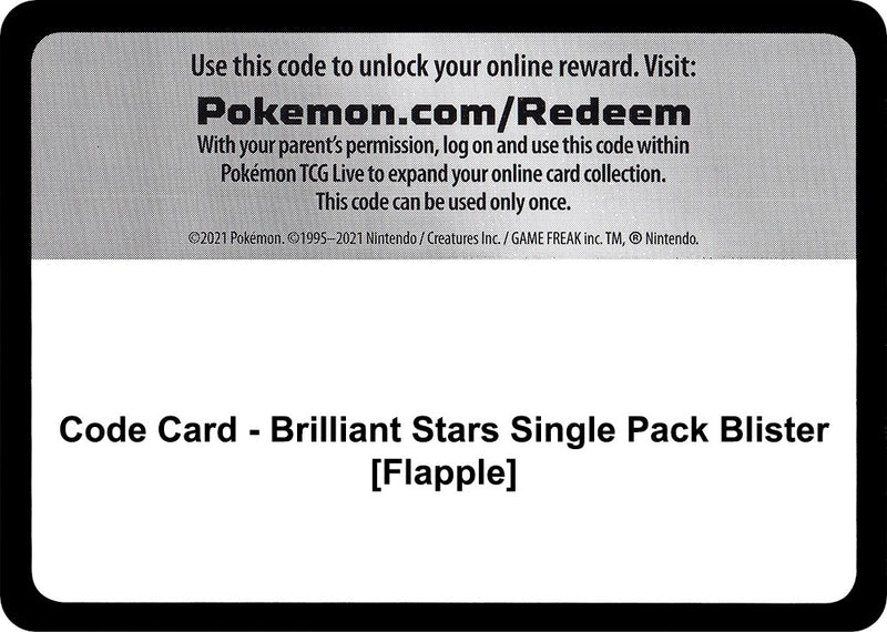 Image for Code Card - Brilliant Stars Single Pack Blister [Flapple] - Pokemon