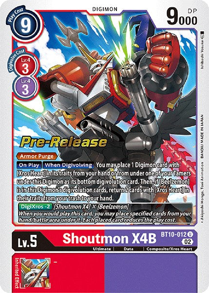 Shoutmon X4B [BT10-012] [Cartas de prelanzamiento de Xros Encounter]