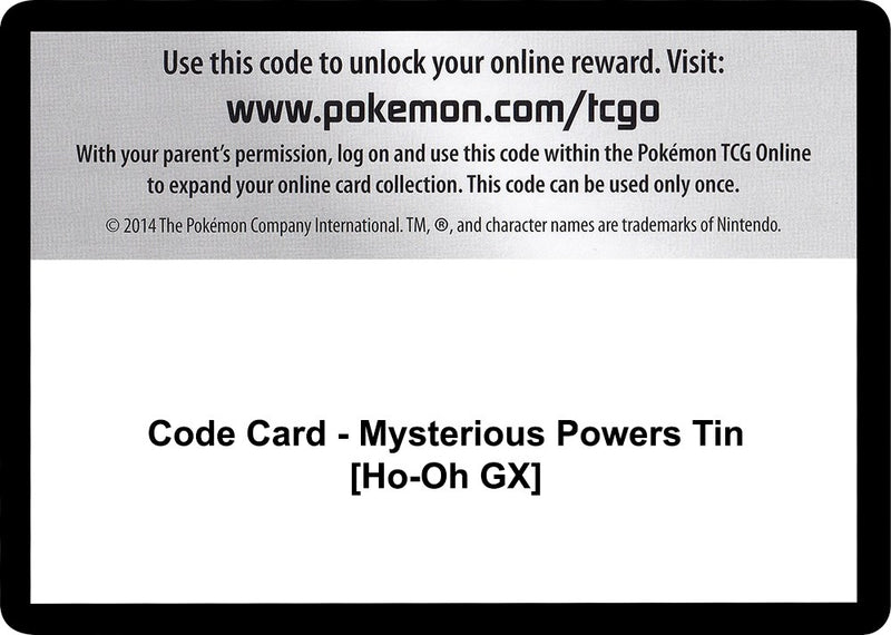 Image for Code Card - Mysterious Powers Tin [Ho-Oh GX] - Pokemon
