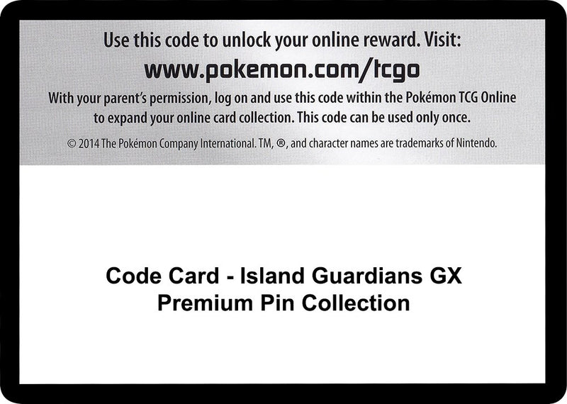 Image for Code Card - Island Guardians GX Premium Pin Collection - Pokemon