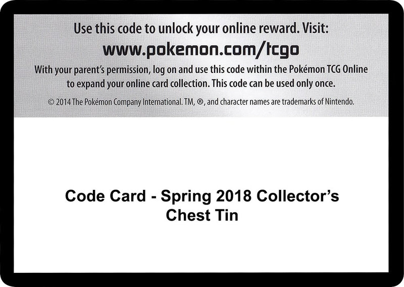 Image for Code Card - Spring 2018 Collector's Chest Tin - Pokemon