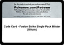 Image for Code Card - Fusion Strike Single Pack Blister [Blitzle] - Pokemon