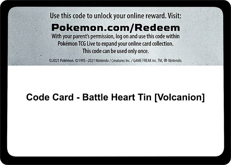 Image for Code Card - Battle Heart Tin [Volcanion] (MCAP) - Pokemon