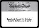Image for Code Card - Knock Out Collection [Lucario, Bisharp, and Zoroark] (MCAP) - Pokemon