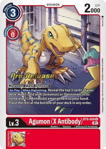 Agumon (X Antibody) [BT9-008] [Promos de prerelease de X Record]