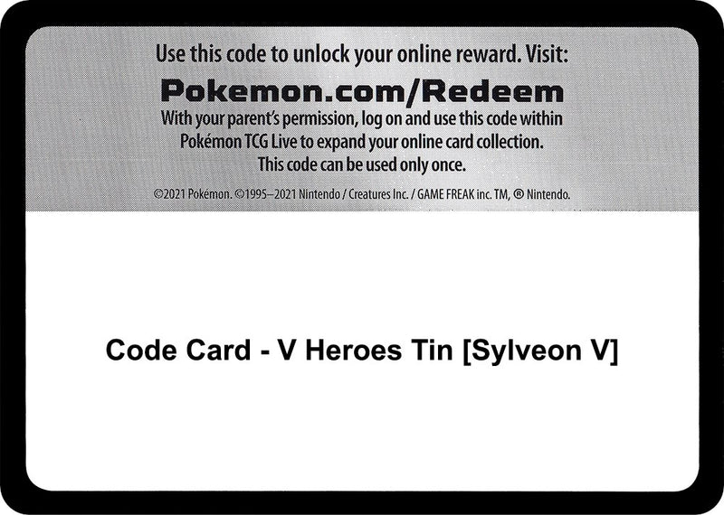 Image for Code Card - V Heroes Tin [Sylveon V] (MCAP) - Pokemon