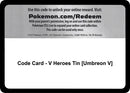Image for Code Card - V Heroes Tin [Umbreon V] (MCAP) - Pokemon