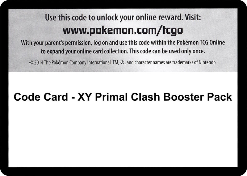 Image for Code Card - Primal Clash Booster Pack - Pokemon