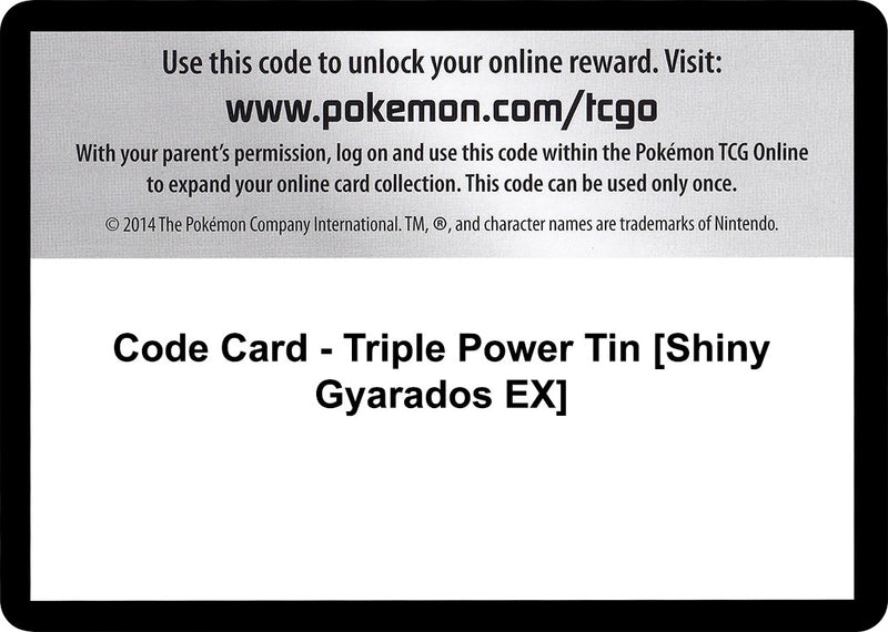Image for Code Card - Triple Power Tin [Shiny Gyarados EX] - Pokemon