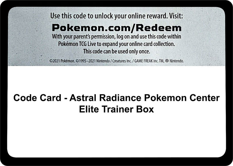 Image for Code Card - Astral Radiance Pokemon Center Elite Trainer Box - Pokemon