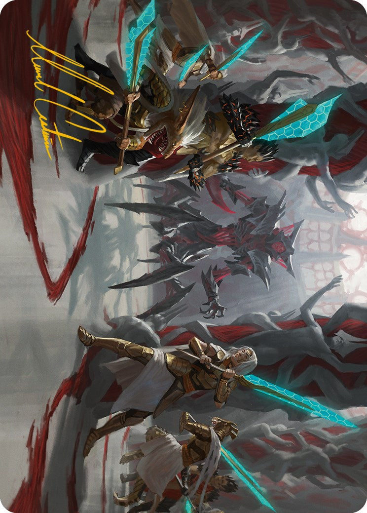 Carte artistique Le Gambit des Gardes d'Or (Signature estampillée or) [Phyrexia : Tous seront un - Série artistique]