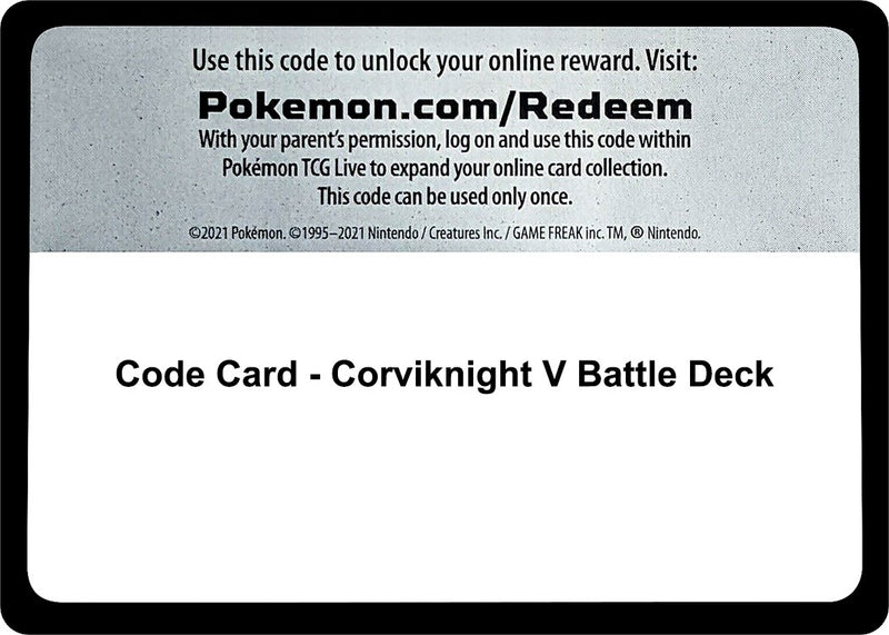 Image for Code Card - Corviknight V Battle Deck (MCAP) - Pokemon