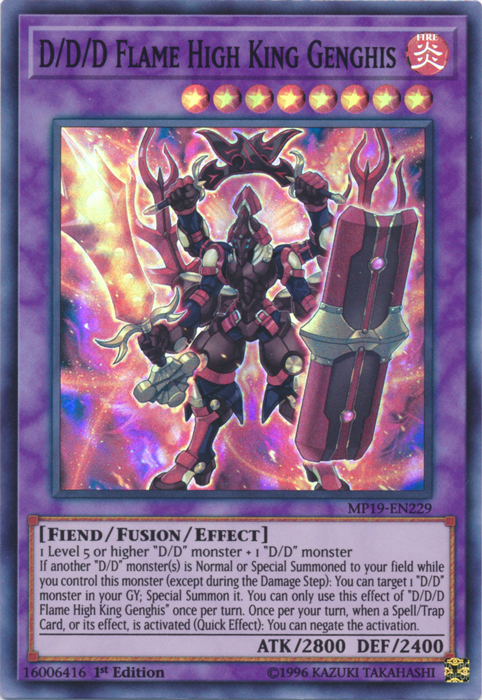 Rey Gran Fuego DDD Genghis [MP19-EN229] Súper Rara