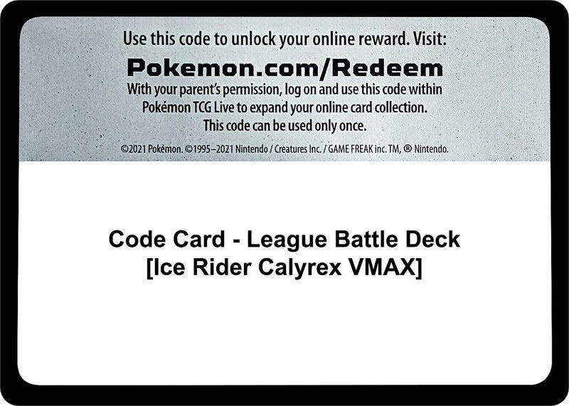 Image for Code Card - League Battle Deck [Ice Rider Calyrex VMAX] (MCAP) - Pokemon