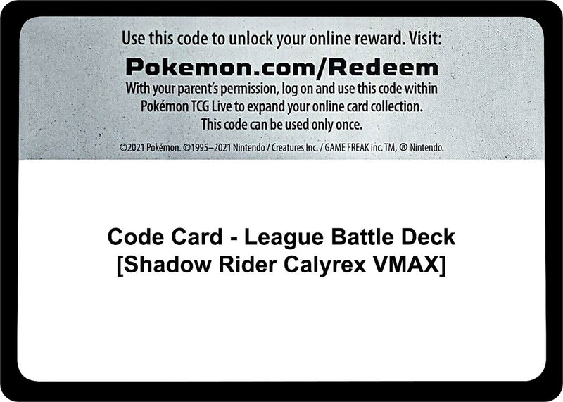 Image for Code Card - League Battle Deck [Shadow Rider Calyrex VMAX] (MCAP) - Pokemon