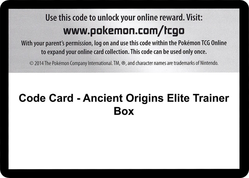 Image for Code Card - Ancient Origins Elite Trainer Box - Pokemon