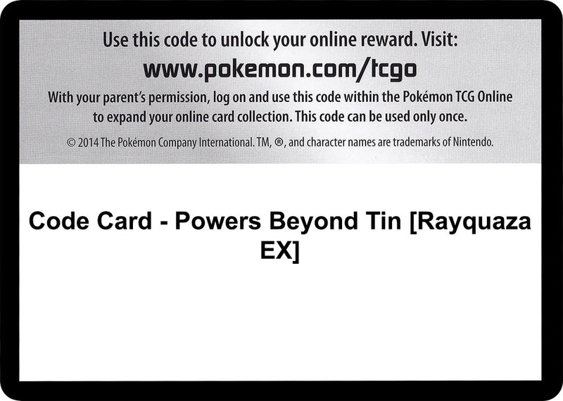 Image for Code Card - Powers Beyond Tin [Rayquaza EX] - Pokemon