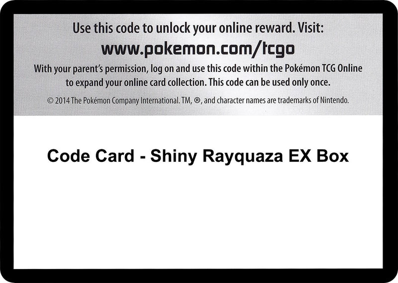 Image for Code Card - Shiny Rayquaza EX Box - Pokemon