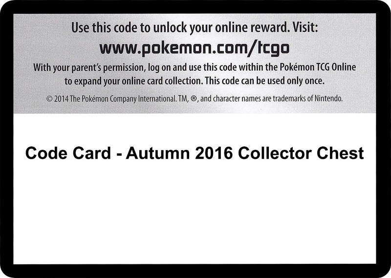Image for Code Card - Autumn 2016 Collector Chest - Pokemon