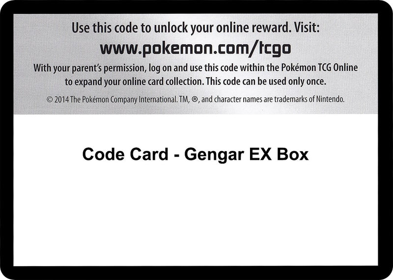 Image for Code Card - Gengar EX Box - Pokemon