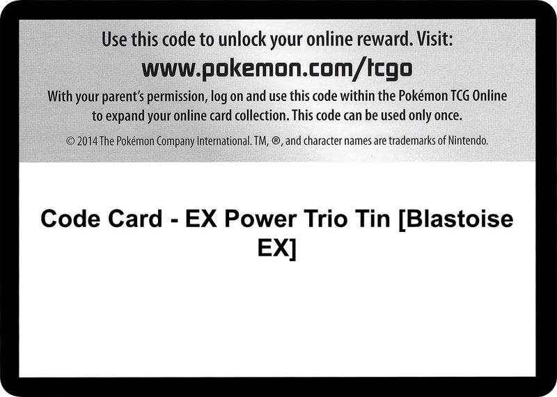 Image for Code Card - EX Power Trio Tin [Blastoise EX] - Pokemon