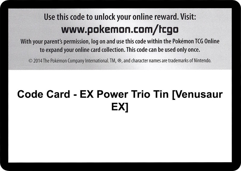 Image for Code Card - EX Power Trio Tin [Venusaur EX] - Pokemon