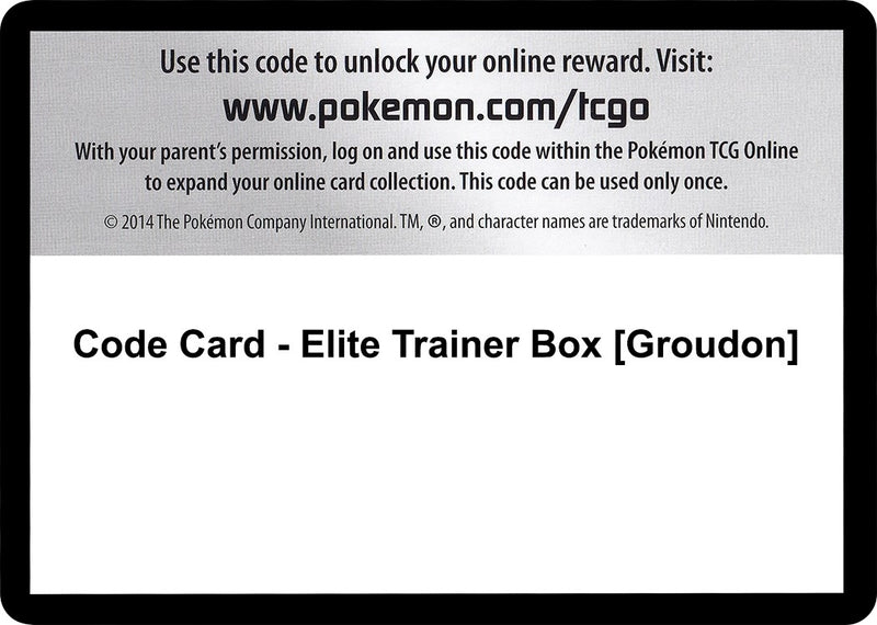 Image for Code Card - Elite Trainer Box [Groudon] - Pokemon
