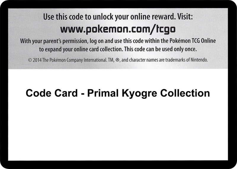 Image for Code Card - Primal Kyogre Collection - Pokemon