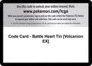 Image for Code Card - Battle Heart Tin [Volcanion EX] - Pokemon