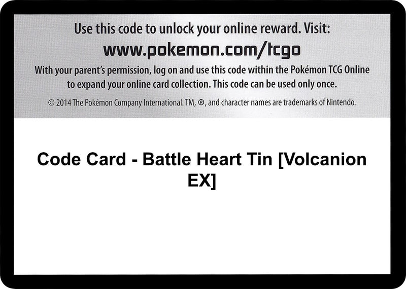 Image for Code Card - Battle Heart Tin [Volcanion EX] - Pokemon