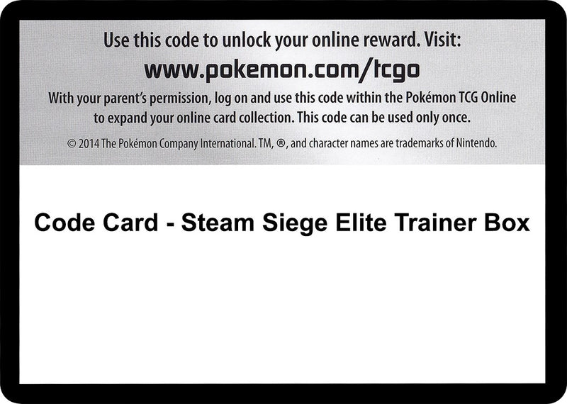 Image for Code Card - Steam Siege Elite Trainer Box - Pokemon