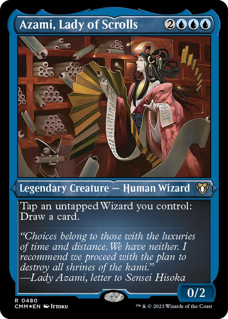 Azami, Dame des parchemins (Foil gravé) [Commander Masters]