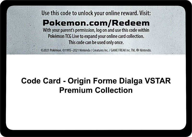 Image for Code Card - Origin Forme Dialga VSTAR Premium Collection - Pokemon