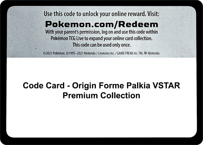 Image for Code Card - Origin Forme Palkia VSTAR Premium Collection - Pokemon