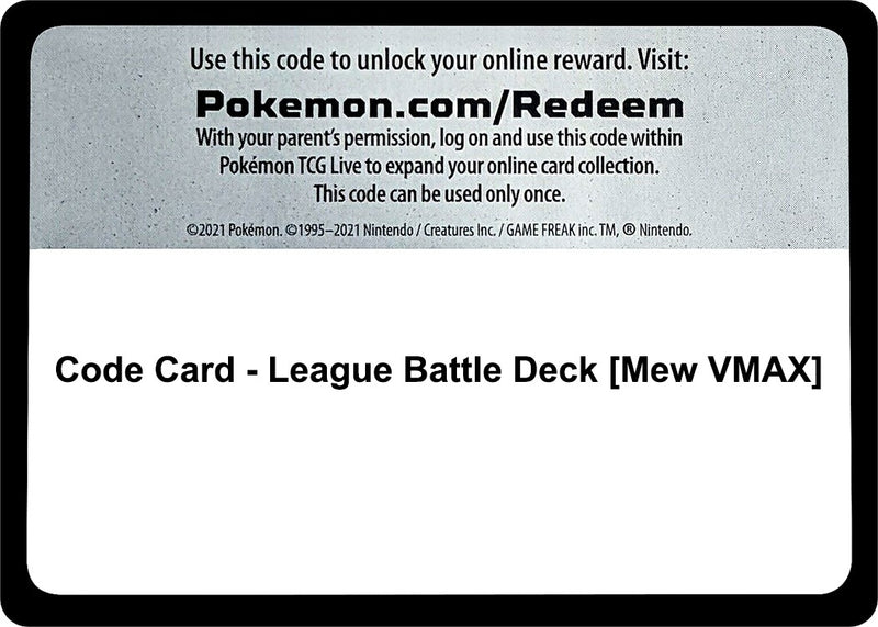 Image for Code Card - League Battle Deck [Mew VMAX] (MCAP) - Pokemon