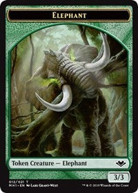 Éléphant (012) // Esprit (016) Jeton recto-verso [Modern Horizons Tokens]